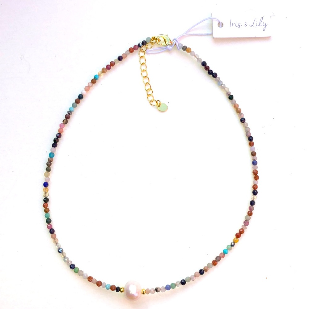 Iris & Lily NWT Freshwater Pearl Genuine Gemstone choker